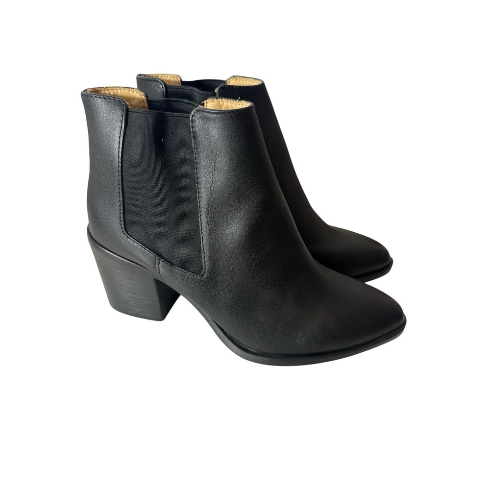 New‎ Nisolo Black Leather Heeled Chelsea Boots Women's 7.5 Black Ankle Designer